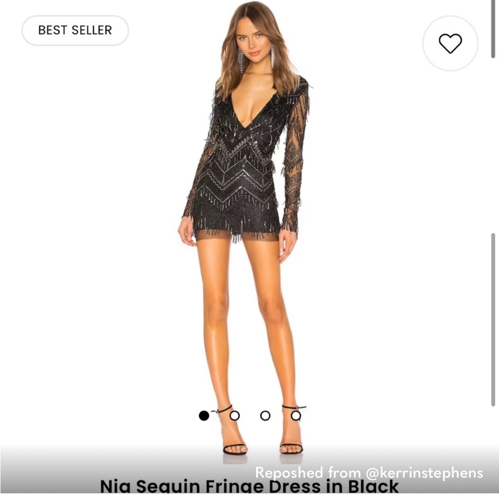 Revolve Superdown mia black sequin mini dress